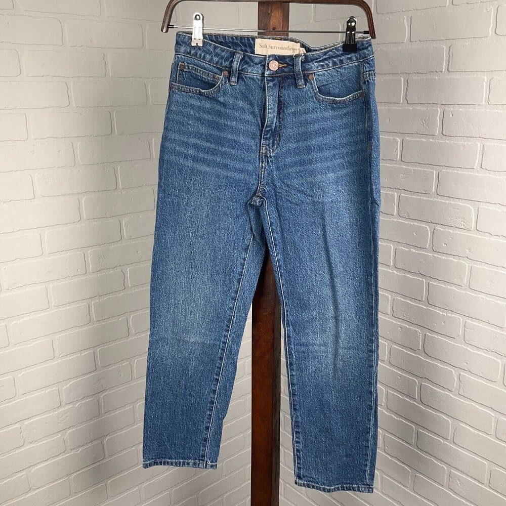Soft Surroundings Jeans‎ Women 4P  26W x 25L Blue Skinny Denim Cotton Stretch